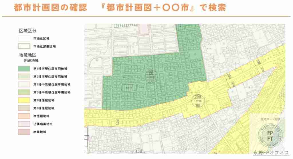 都市計画図で市街化区域かを確認