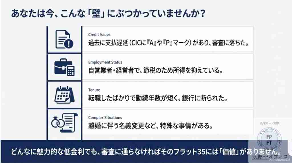 フラット３５選びで気を付ける人とは